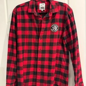 NBA Raptors Frank & Oak Plaid Flannel Mens Shirt